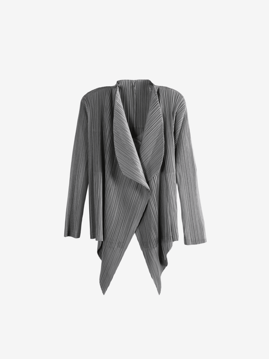 Grey cardigan, front view