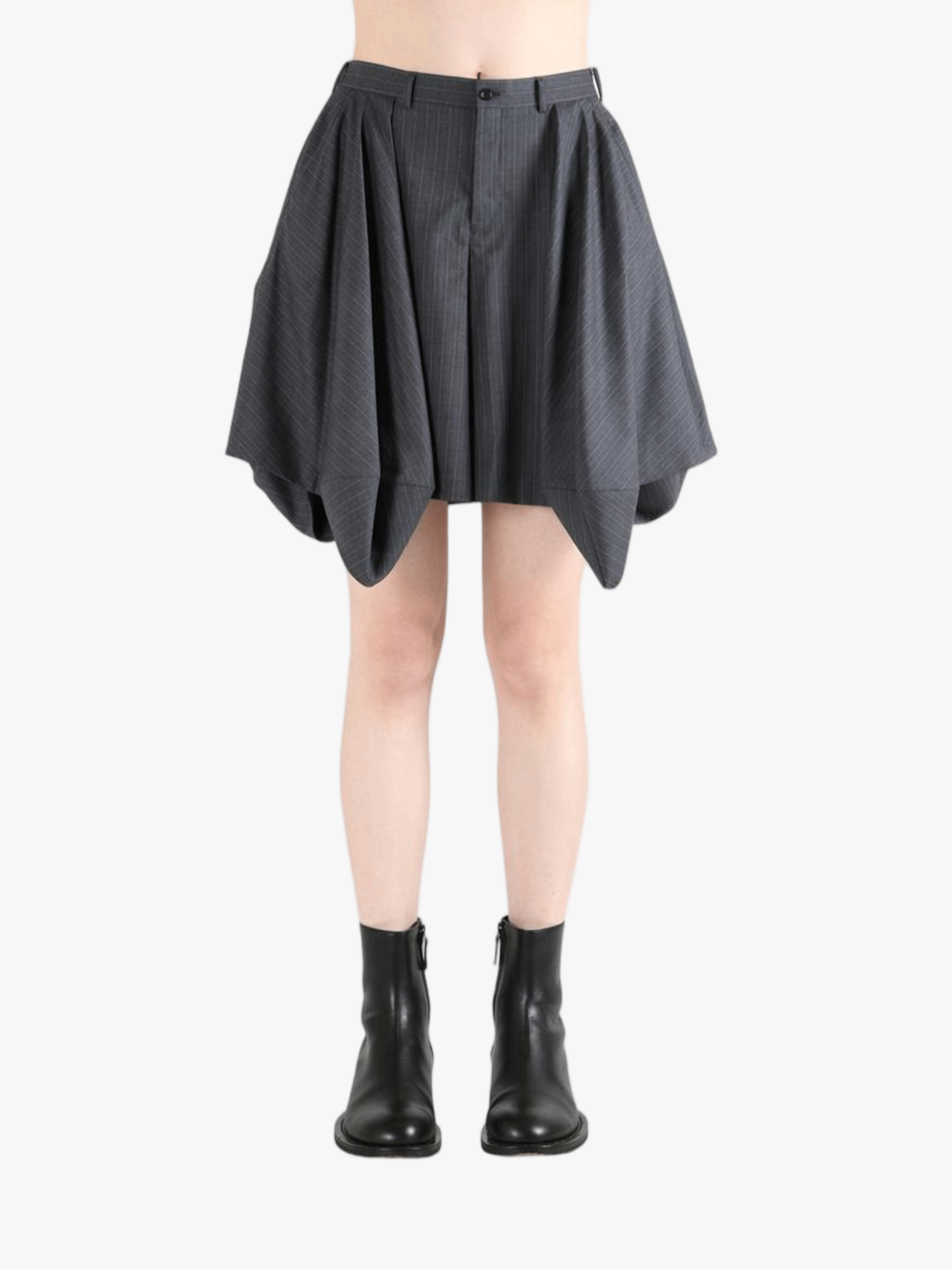 Grey shorts worn by a person, showing the shorts fit