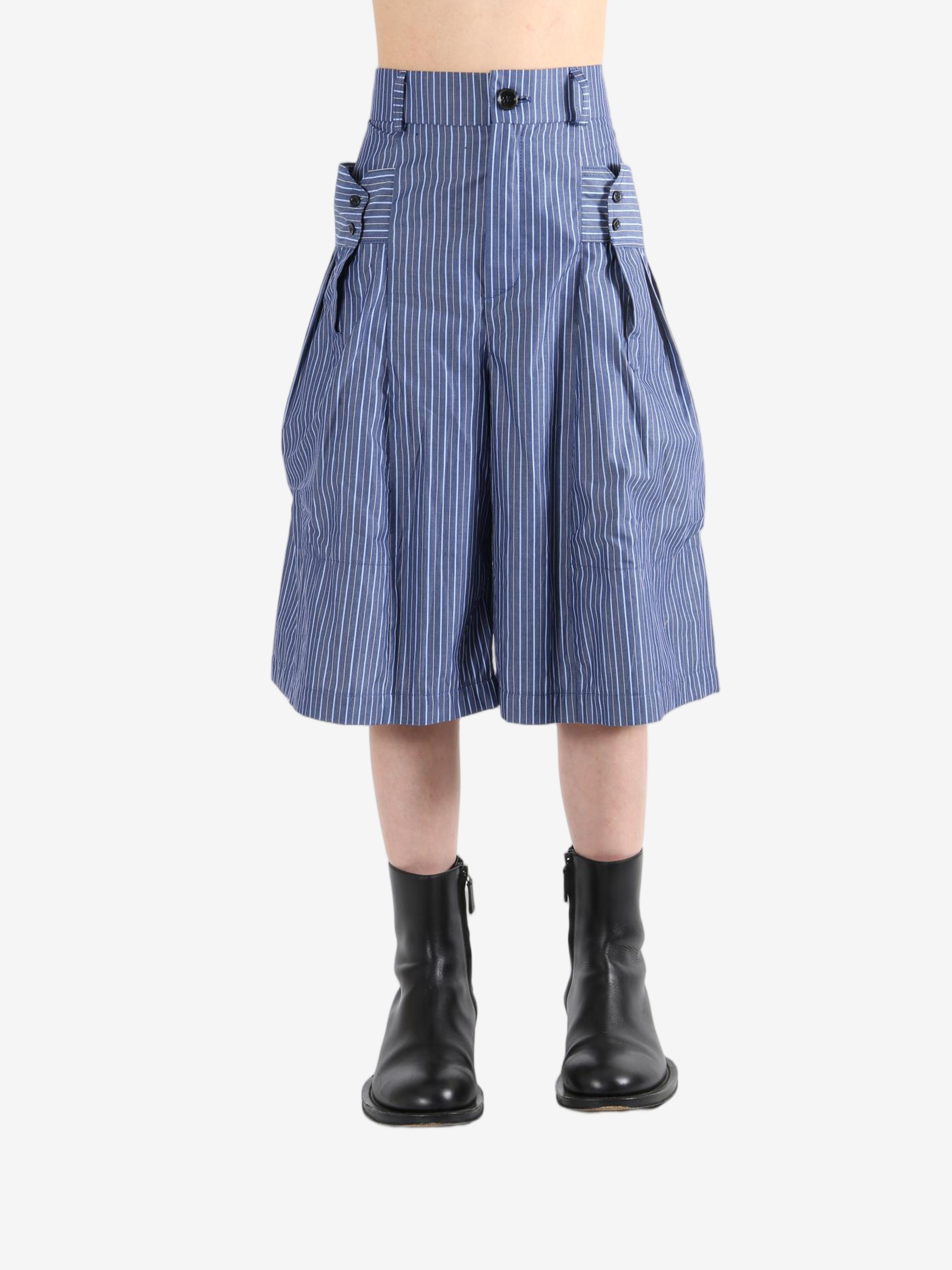 Blue shorts, front view