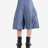 Blue shorts, back view