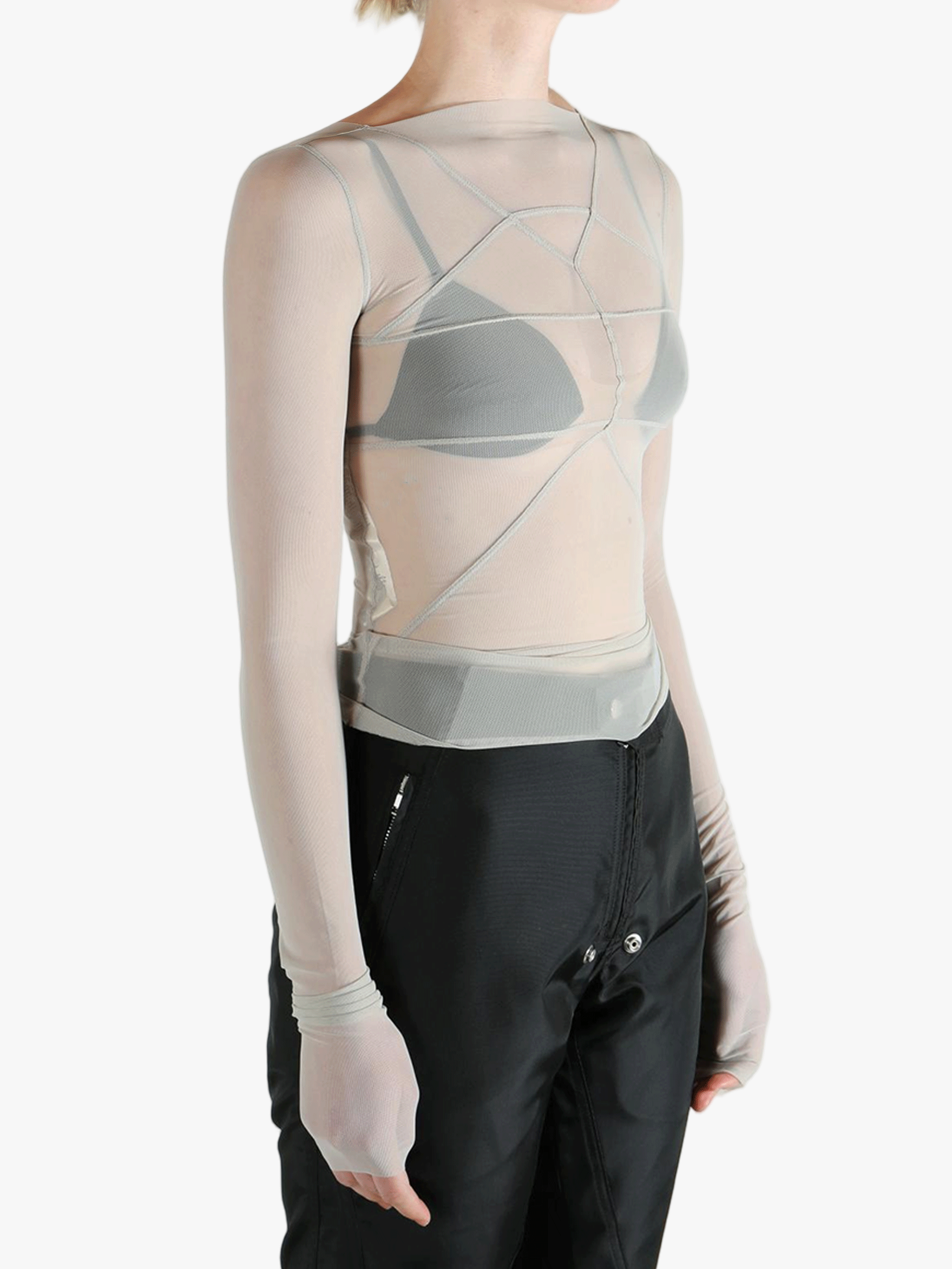 Grey tops, side view