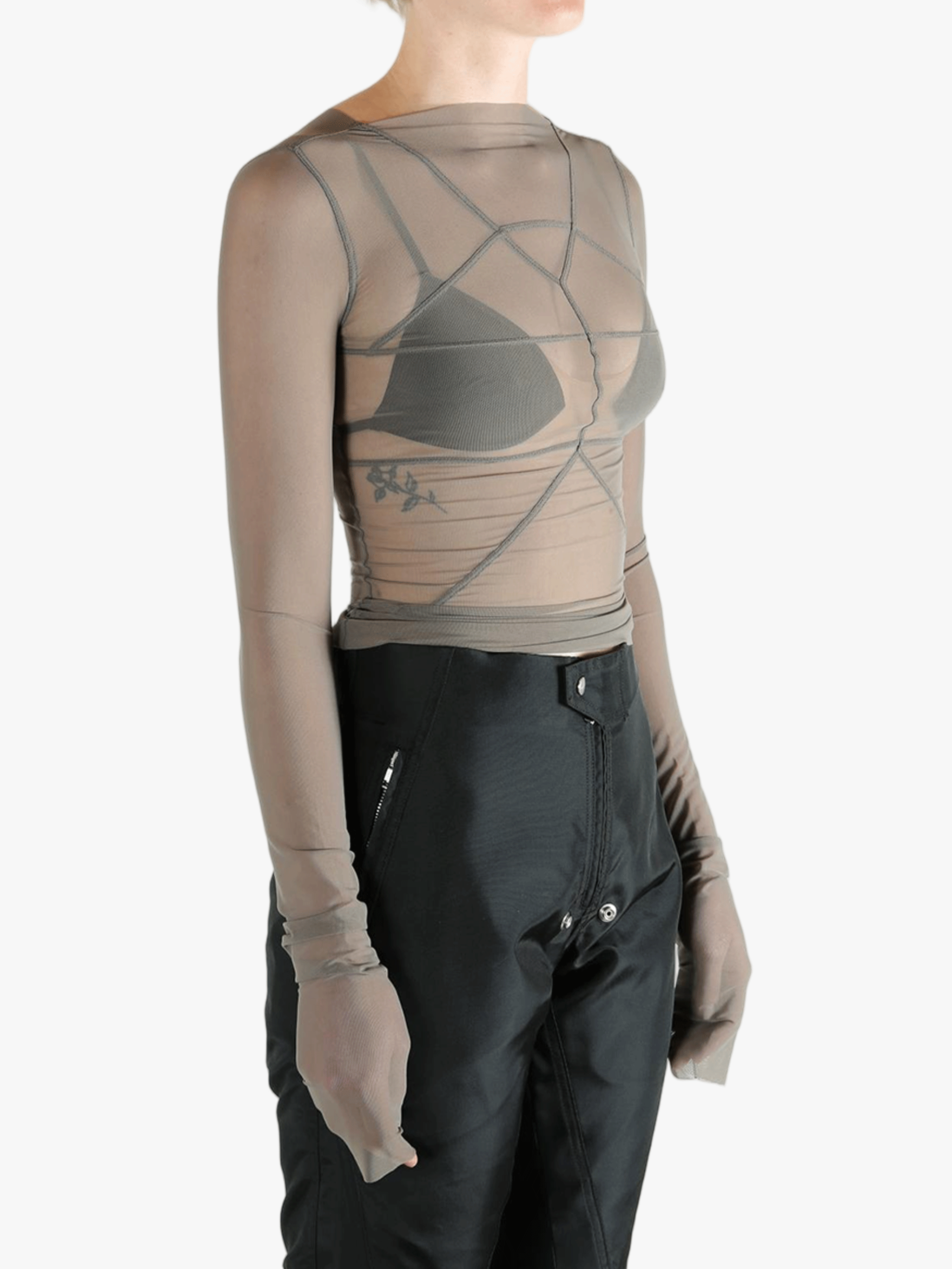 Grey tops, side view