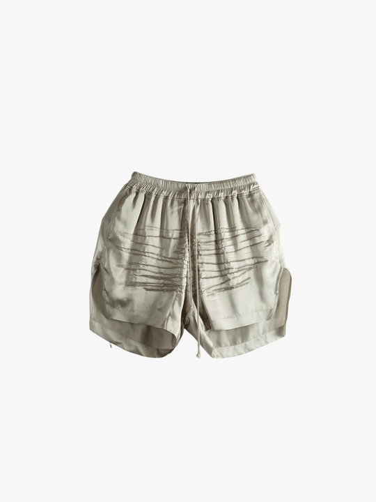 Beige shorts, full view