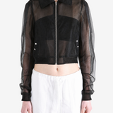 Black jacket worn by a person, showing the jacket fit