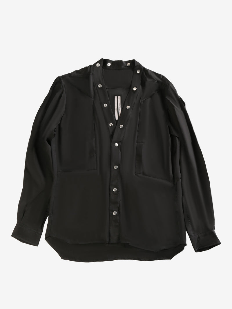 RICK OWENS - Men Cupro Larry Fogpocket Shirt