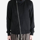 Black jacket worn by a person, showing the jacket fit