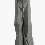 Gray cargo pants,front view