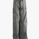 Gray cargo pants,front view