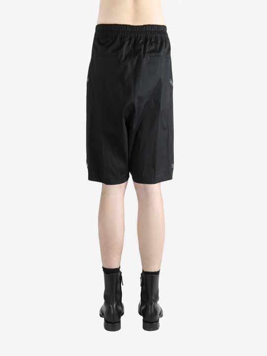 Black shorts worn by a person, showing the shorts' fit