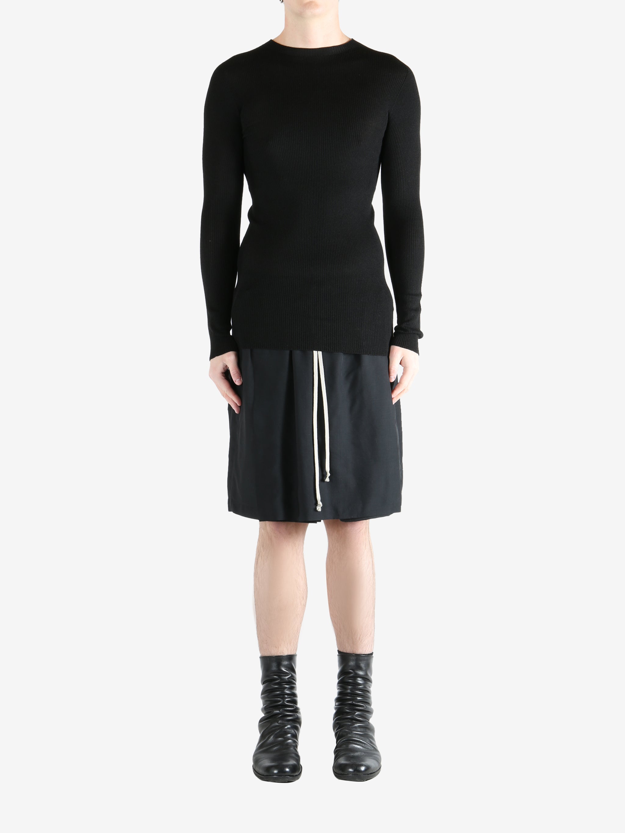 Black shirts, full body view