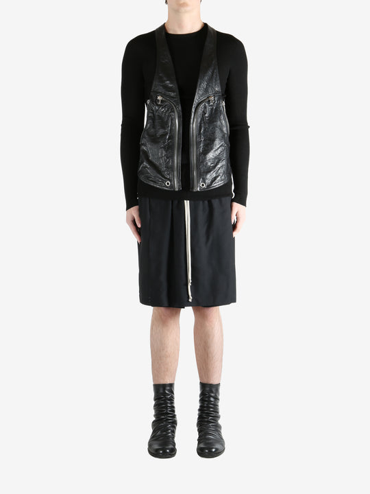 Black vest, full body view