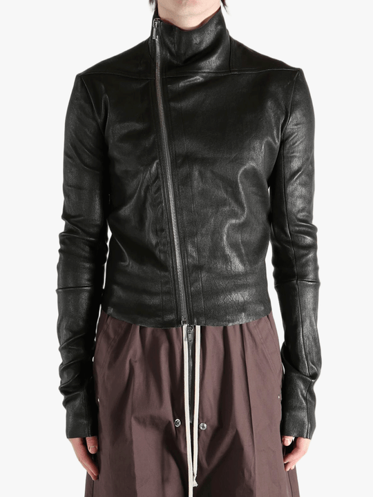 Black jacket worn by a person, showing the jacket fit