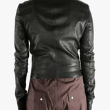 Black jacket worn by a person, showing the jacket fit