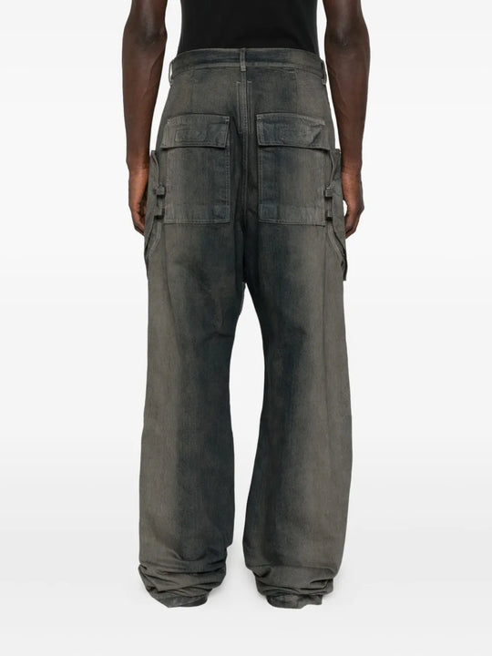 Grey jeans worn by a person, showing the jeans fit