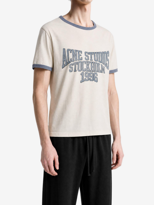 Tan t-shirt, full body view