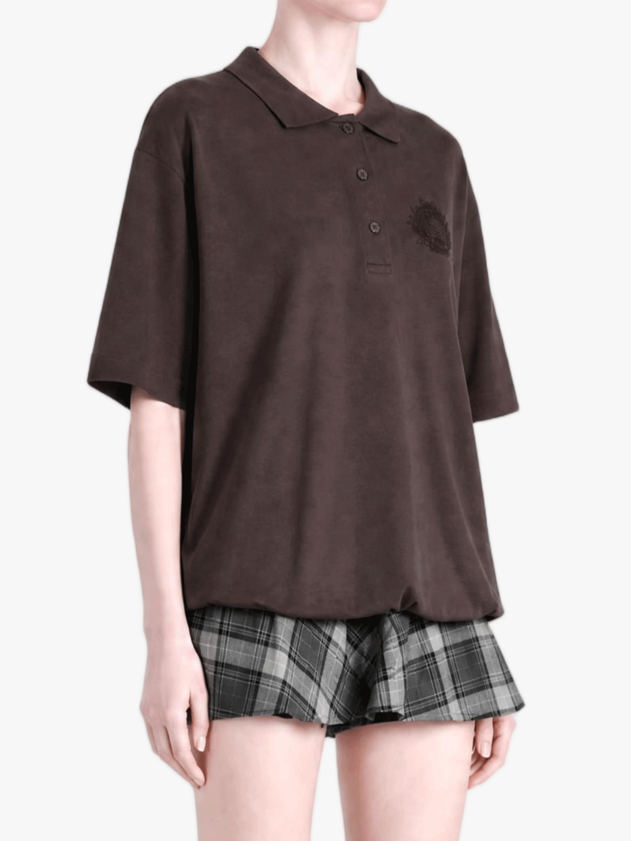 Brown dress worn by a person, showing the dress fit