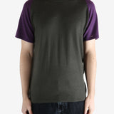 Grey t-shirt worn by a person, showing the t-shirt fit