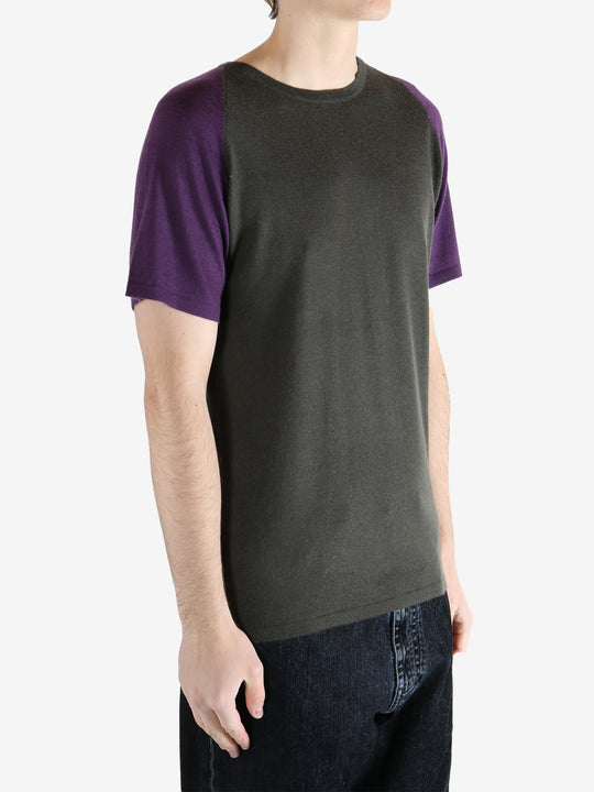 Grey t-shirt worn by a person, showing the t-shirt fit