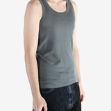 Grey top worn by a person, showing the top's fit