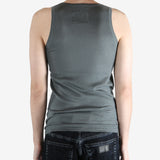 Grey top worn by a person, showing the top fit