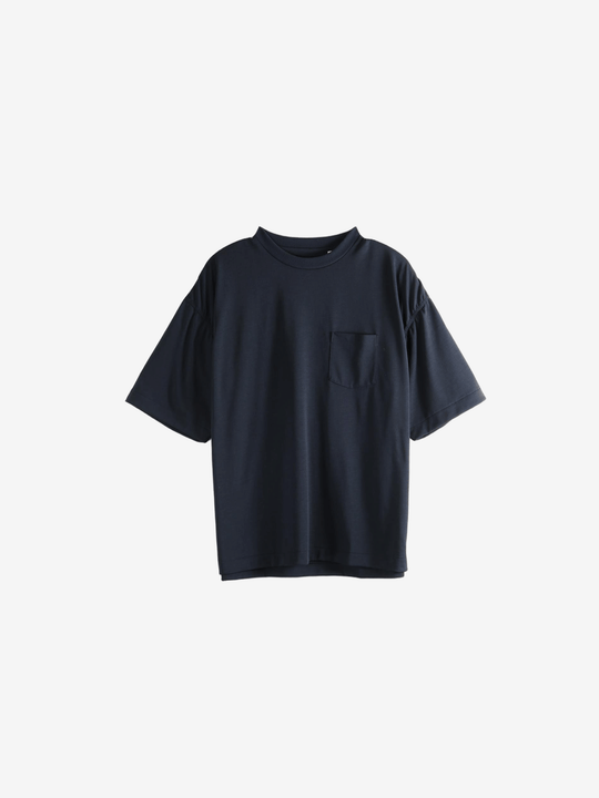 Navy tee, full view