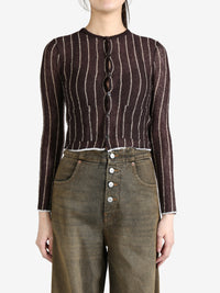 MM6 - Women Pinstripe Wool Cardigan