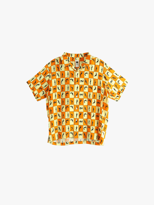 Yellow shirt, full view