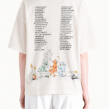 White t-shirts worn by a person, showing the t-shirts' fit