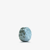 Ann Shure ceramic stone vase in azure glaze, angled view showing sculpted organic surface.