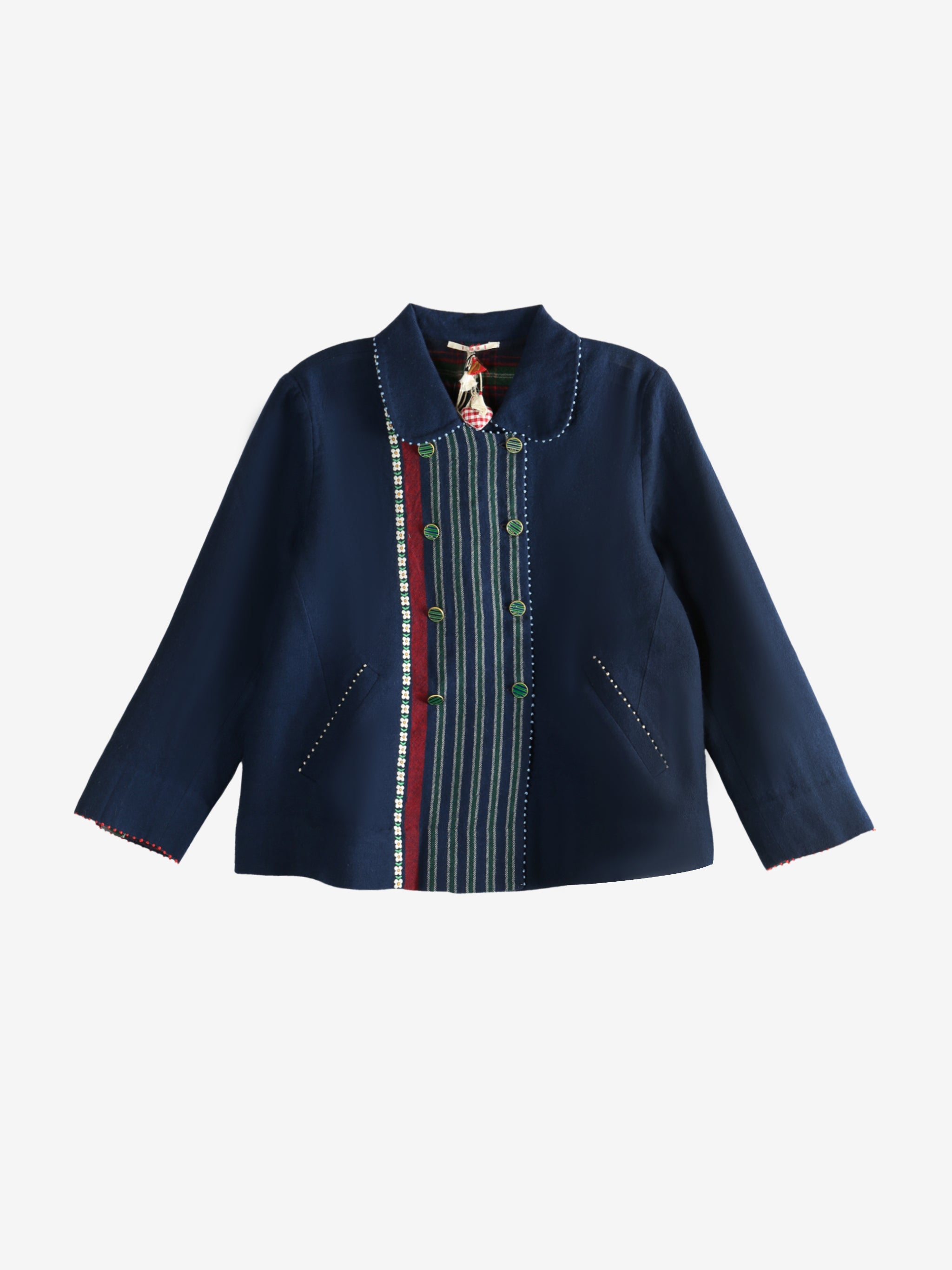 Navy jacket, front view