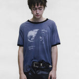 Blue t-shirt, full body view