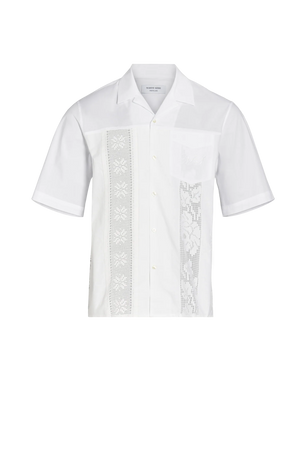 MARINE SERRE Unisex Regenerated Household Linen Bowling Shirt