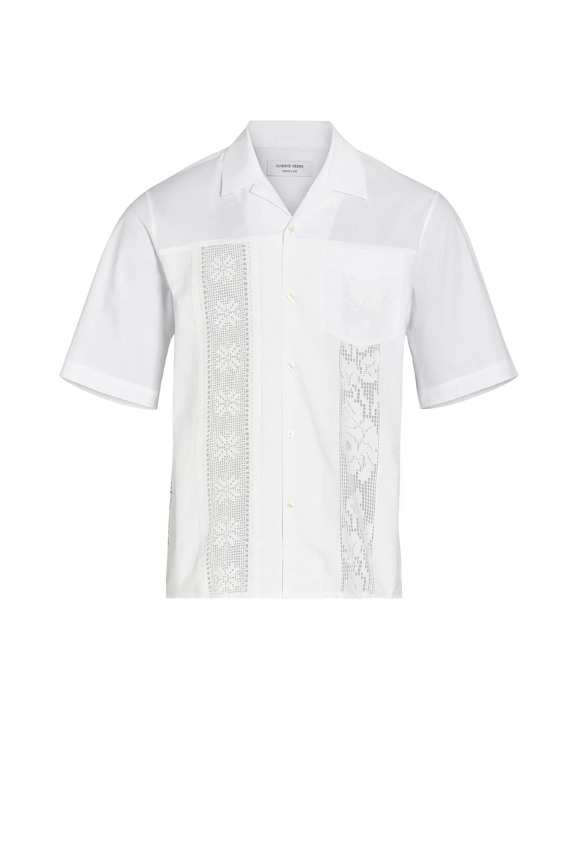 MARINE SERRE Unisex Regenerated Household Linen Bowling Shirt