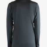 Black jersey worn by a person, showing the jersey's fit