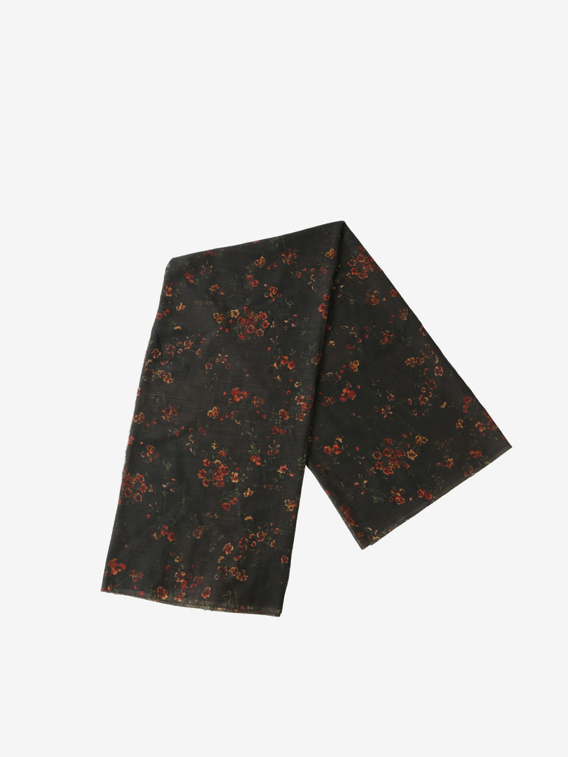 Brown floral scarf, front view