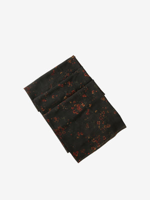 Brown floral scarf, back view