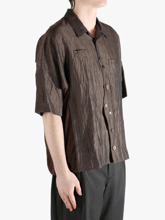 Brown shirt worn by a person, showing the  shirt fit