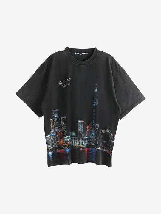 Black shirt, front view