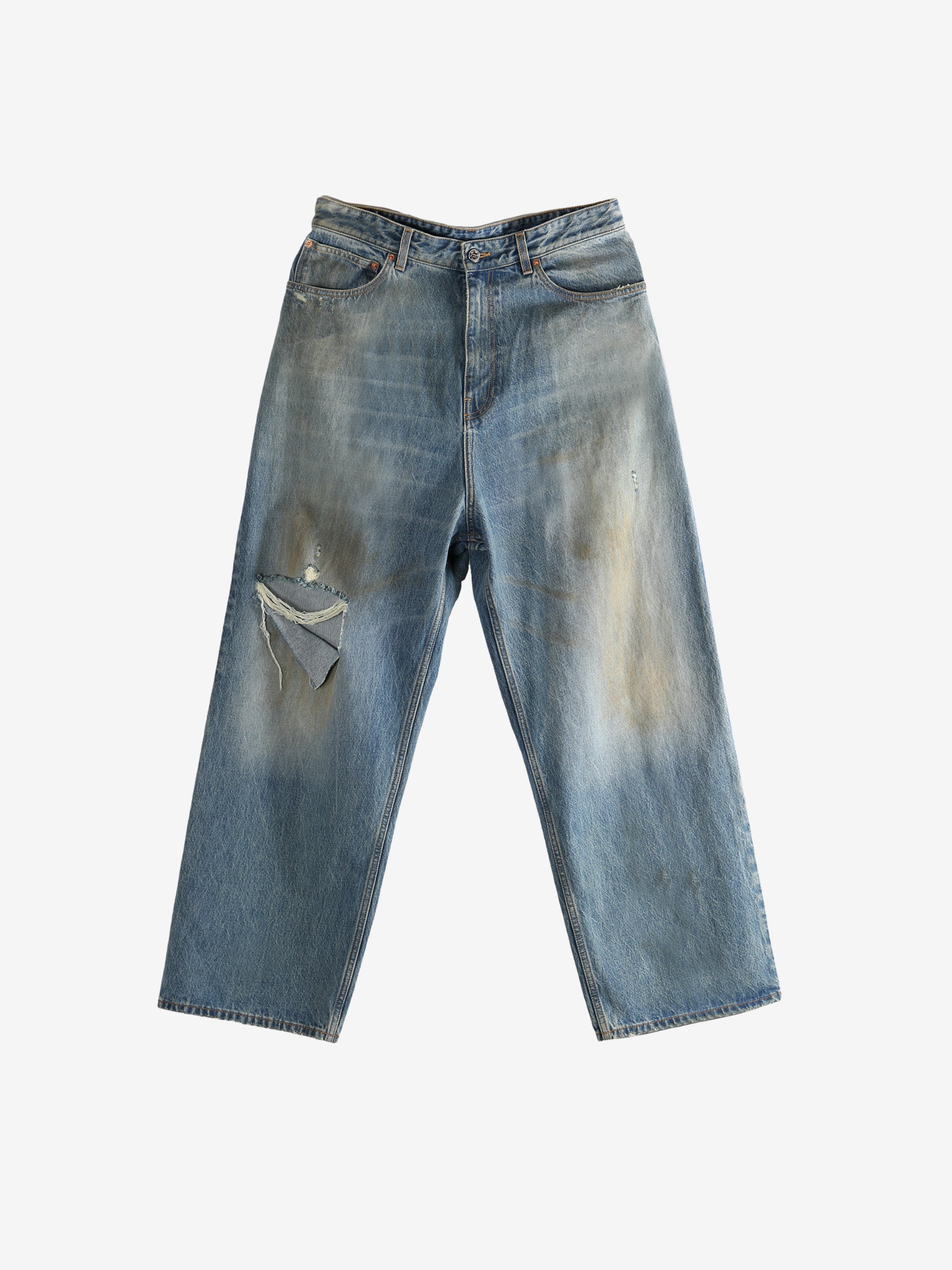 Blue pants, front view