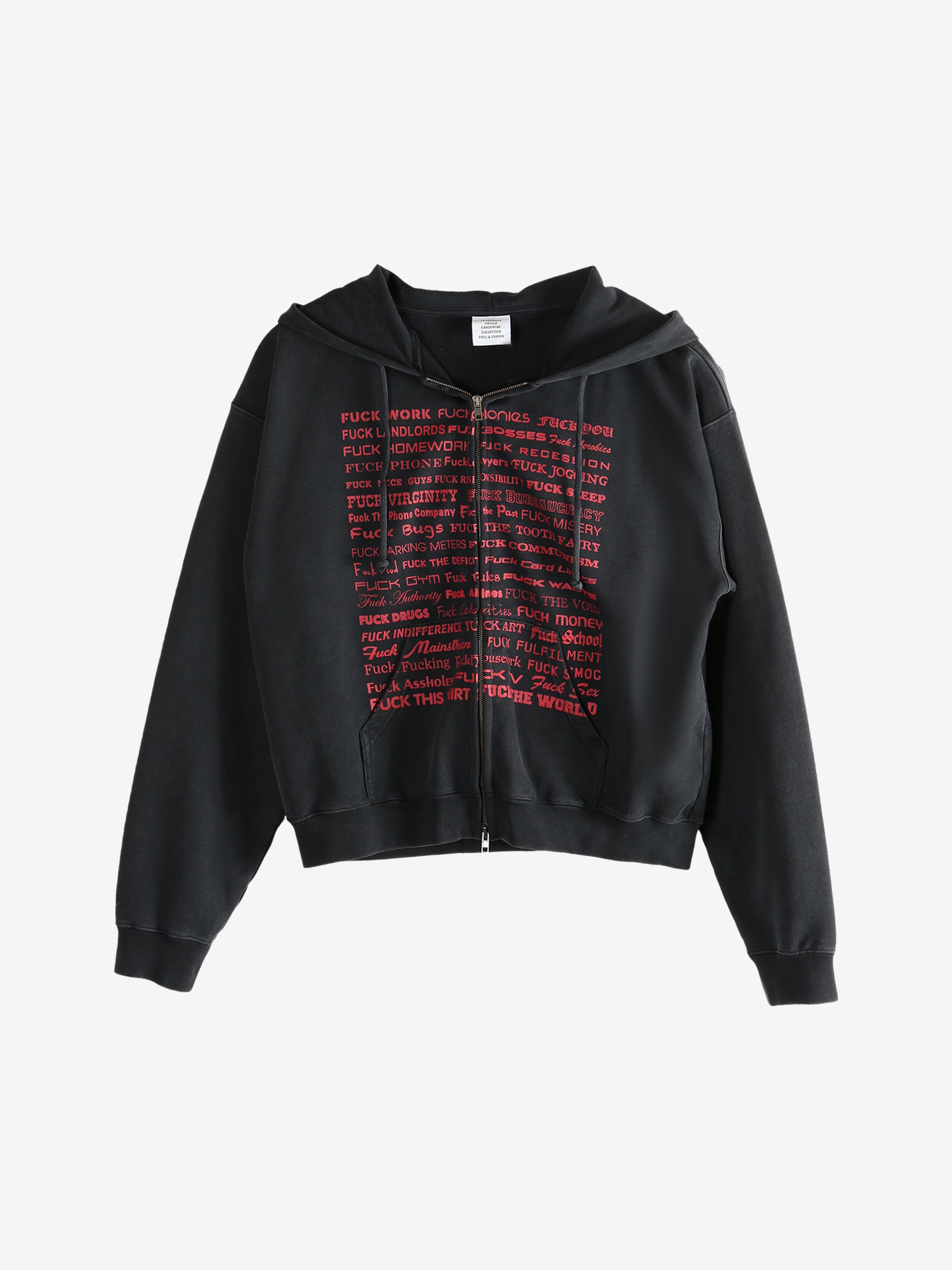 VETEMENTS - Men Fuck Fitted Zip-Up Hoodie – Atelier New York