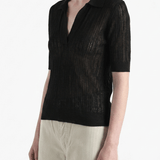 Black shirts worn by a person, showing the shirts fit