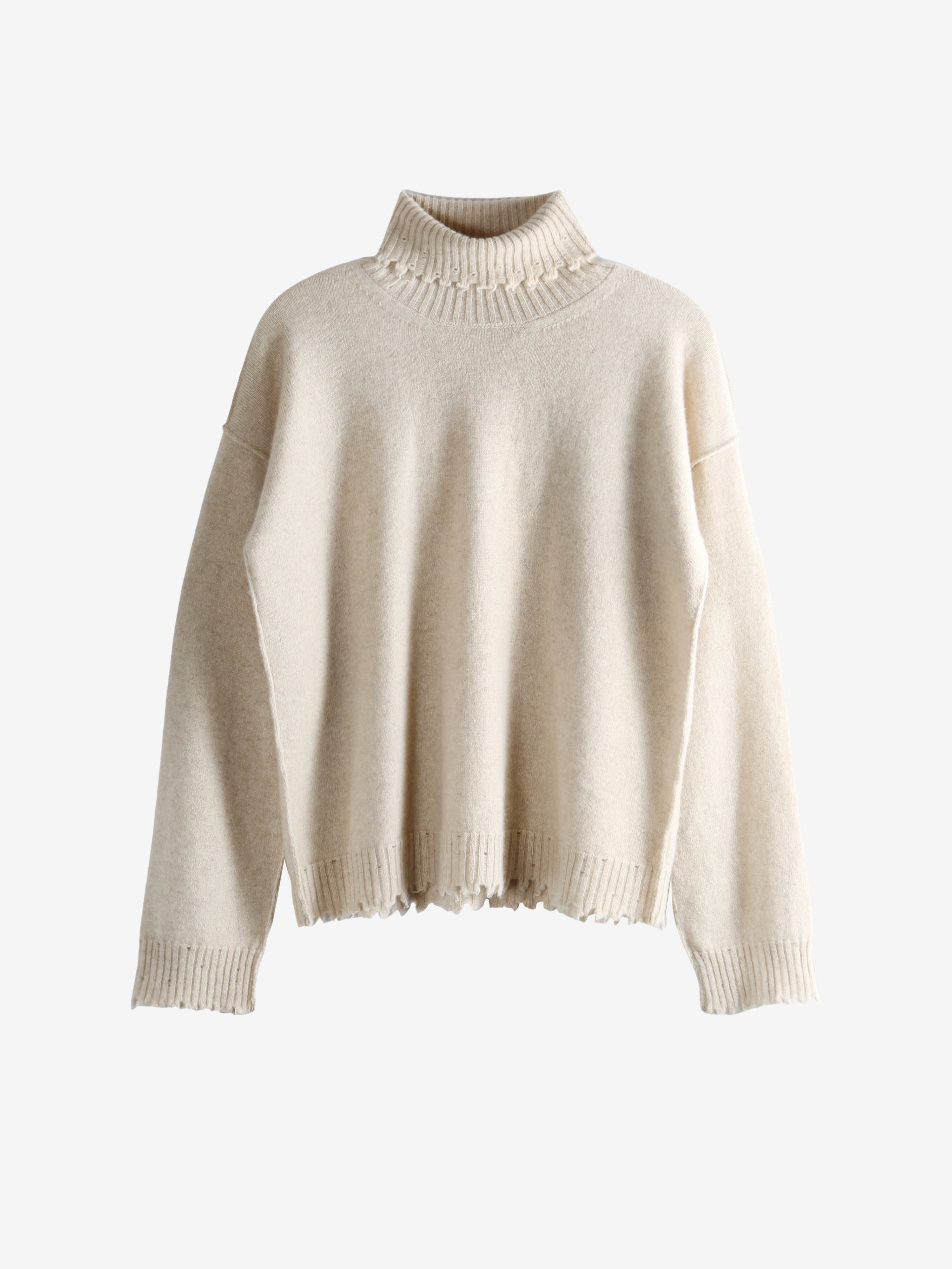Tan knitwear, front view