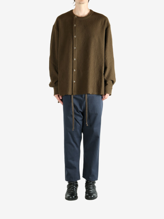 Brown knitwear, full body view