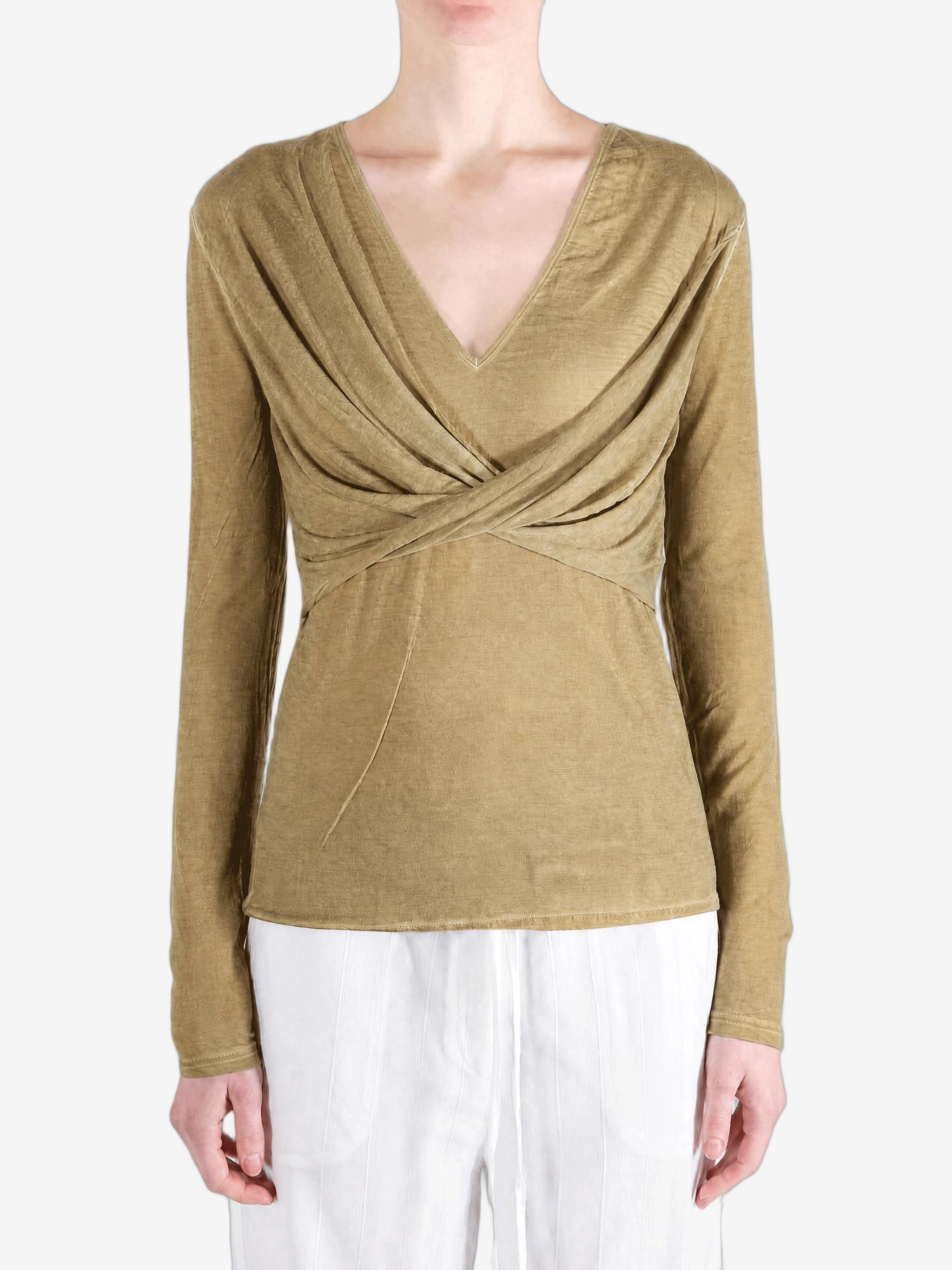 Tan top, full body view