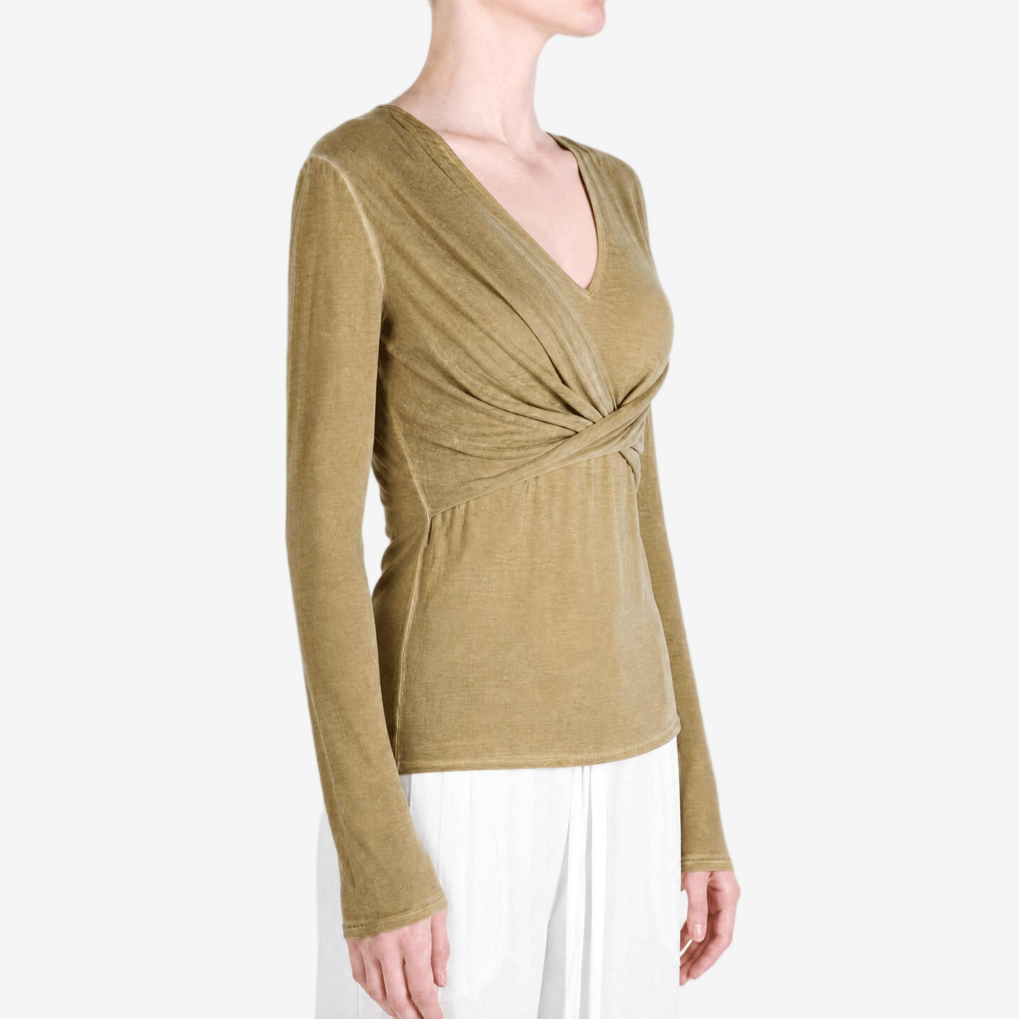 Tan top, full body view