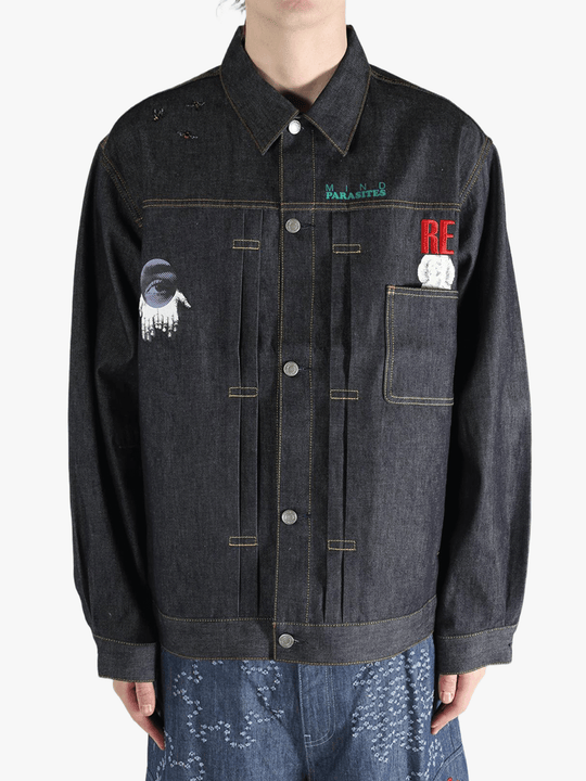 Blue jacket worn by a person, showing the  jacket fit