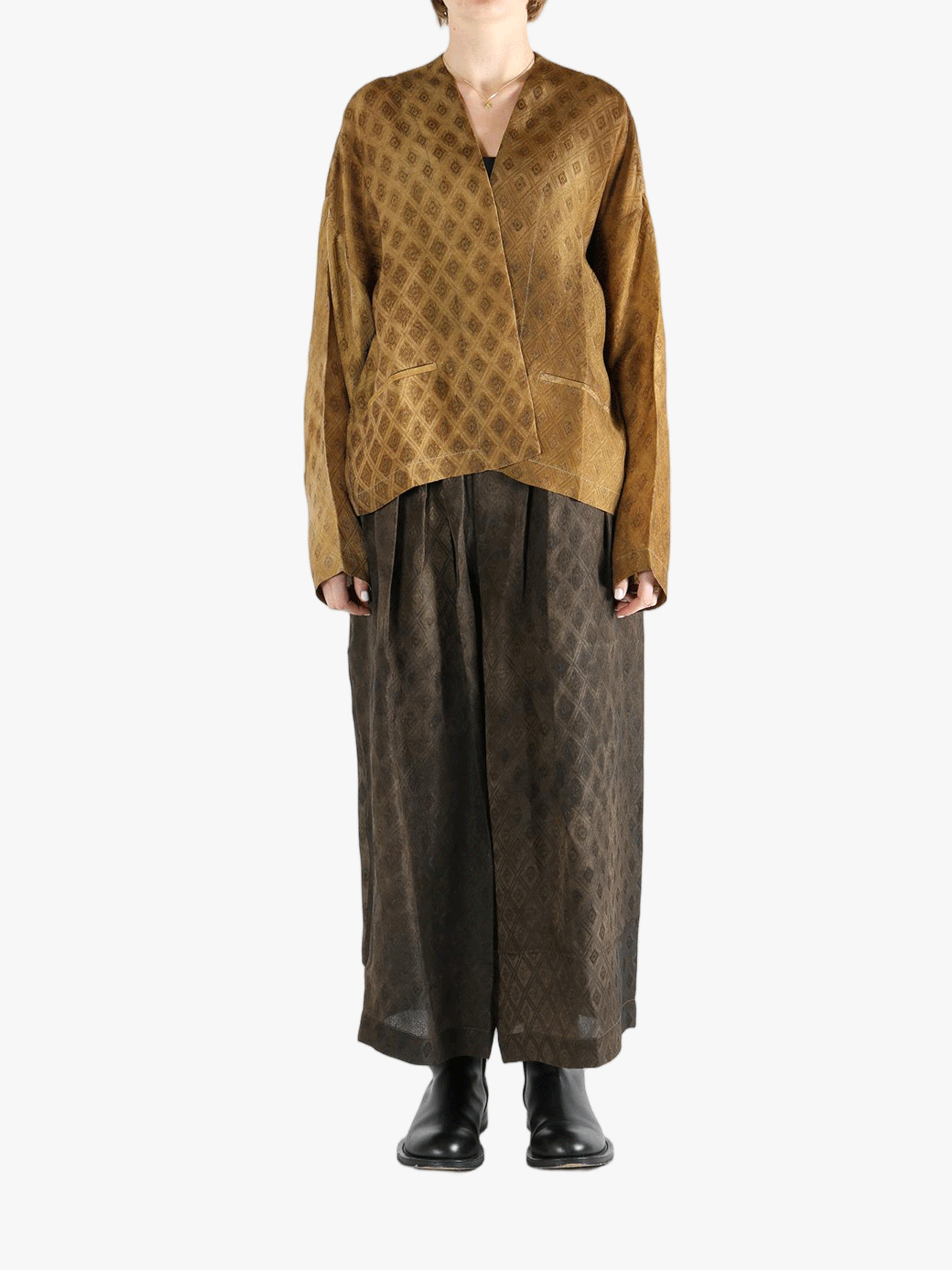 Yellow coat, full body view