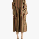 Brown coats worn by a person, showin the coats' fit