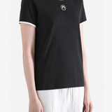 Black t-shirt worn by a person, showing the t-shirt fit