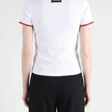 White t-shirts worn by a person, showing the t-shirts fit